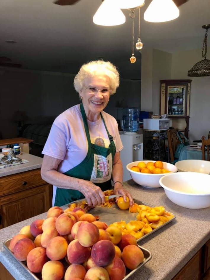 Mom Peeling Peaches
